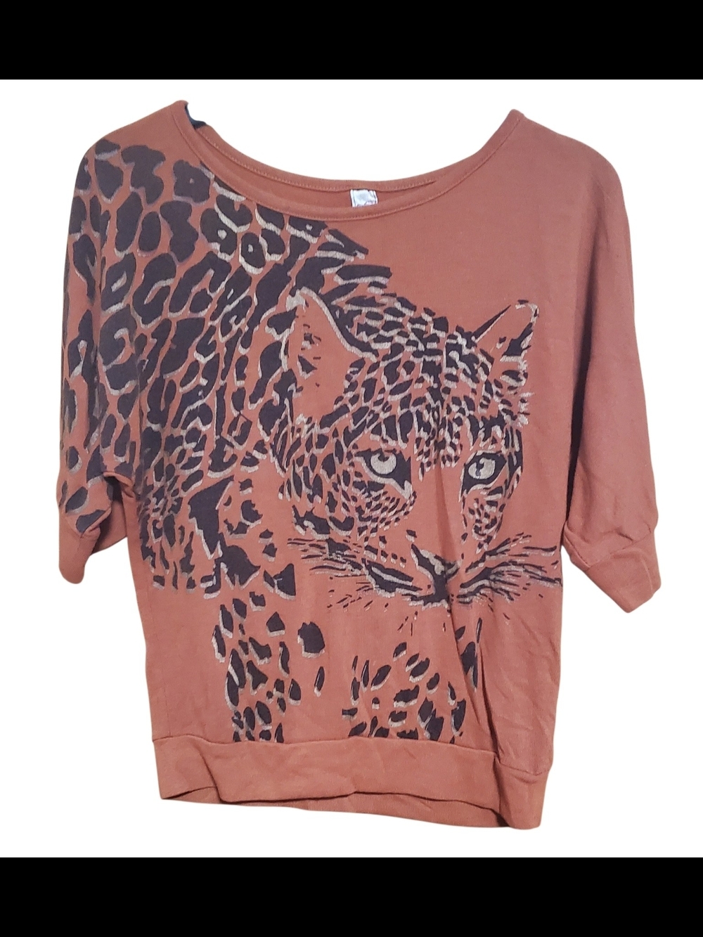 BEAUTES ORANGE LEOPARD STYLE FASHION GIRL TOP